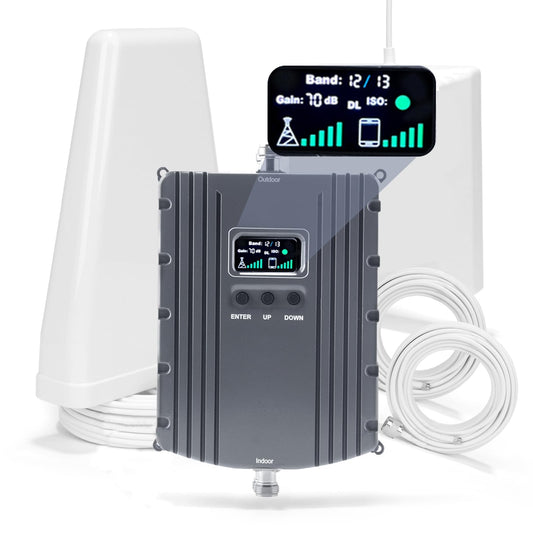 Cell Phone Signal Booster for Home & Office, Up to 5,500 sq ft, Multi-Band 2/4/5/12/13/17/25/66, 5G/4G LTE, FCC Approved