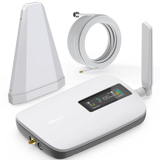 Cell Phone Signal Booster for Home & Office, 5G/4G LTE, Multi-Band 2/4/5/12/13/17/25, HD Display, App Support, FCC Approved