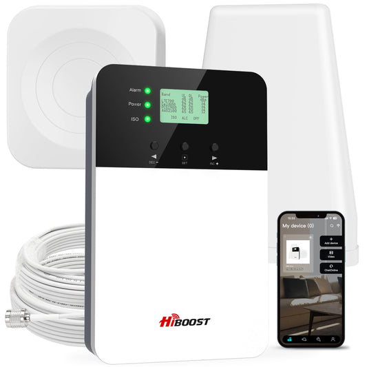 Cell Phone Signal Booster for Home, Up to 7,000 sq ft, Dual Indoor Antennas, 4G/5G Compatible, Multi-Carrier, FCC Approved