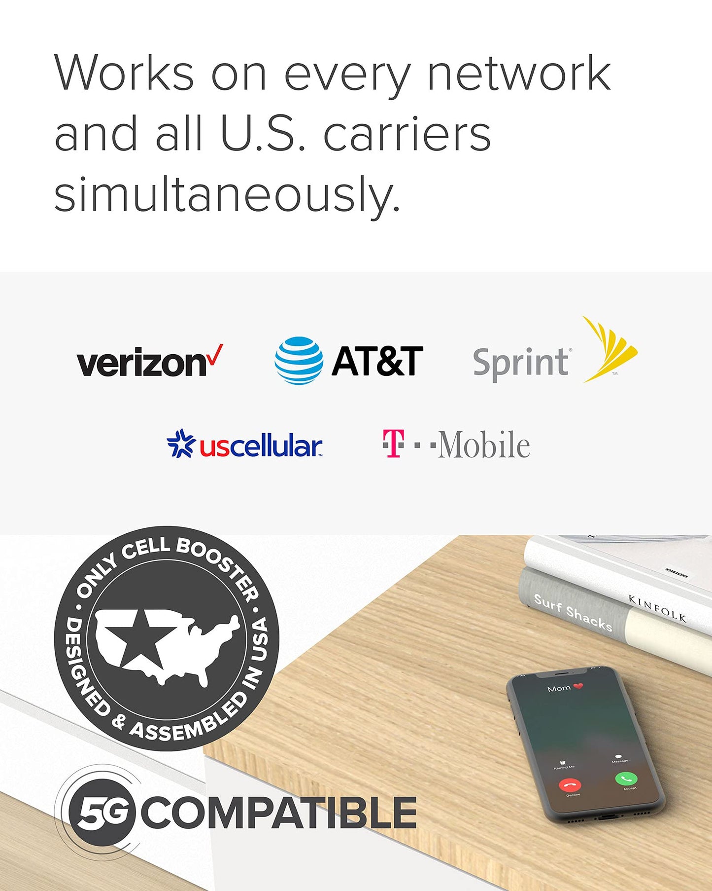 weBoost Home Complete 5G/4G LTE Cell Phone Signal Booster, Multi-Carrier Support for Verizon, AT&T, T-Mobile & More (470145)
