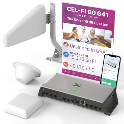 Nextivity CEL-FI GO G41 Cell Phone Signal Booster, 4G/5G, Up to 15,000 sq ft, Multi-Carrier, FCC Approved (1 Kit)